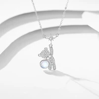 925 sterling silver zircon bear star charm pendent necklace for women girls party 2021 jewelry choker collar chains necklace