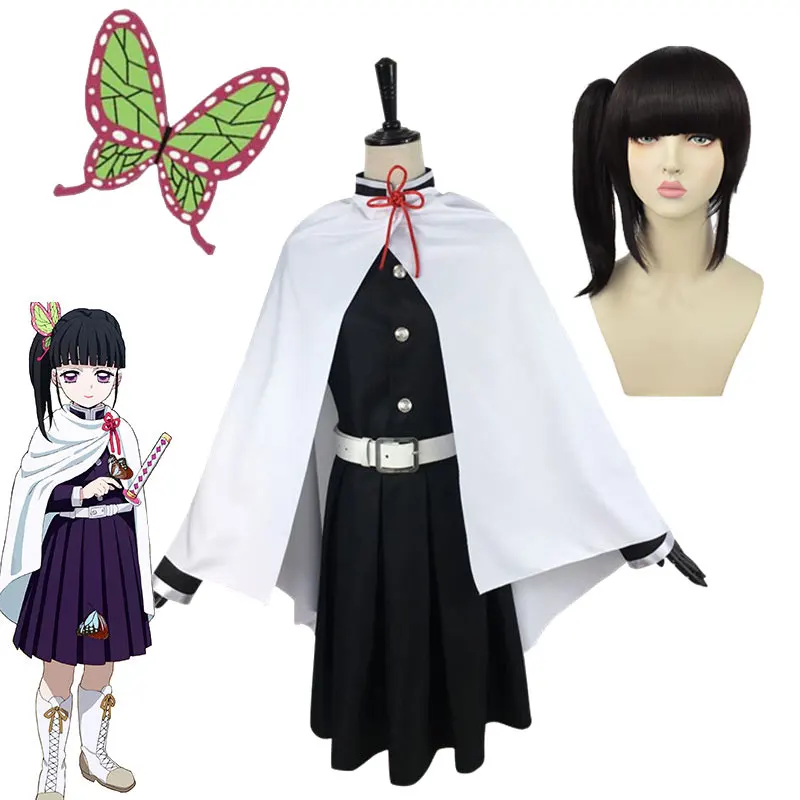

Tsuyuri Kanawo Costume Anime Demon Slayer Kimetsu no Yaiba Battle Suit Team Uniform Cosplay Costume Halloween Cos Wigs Props