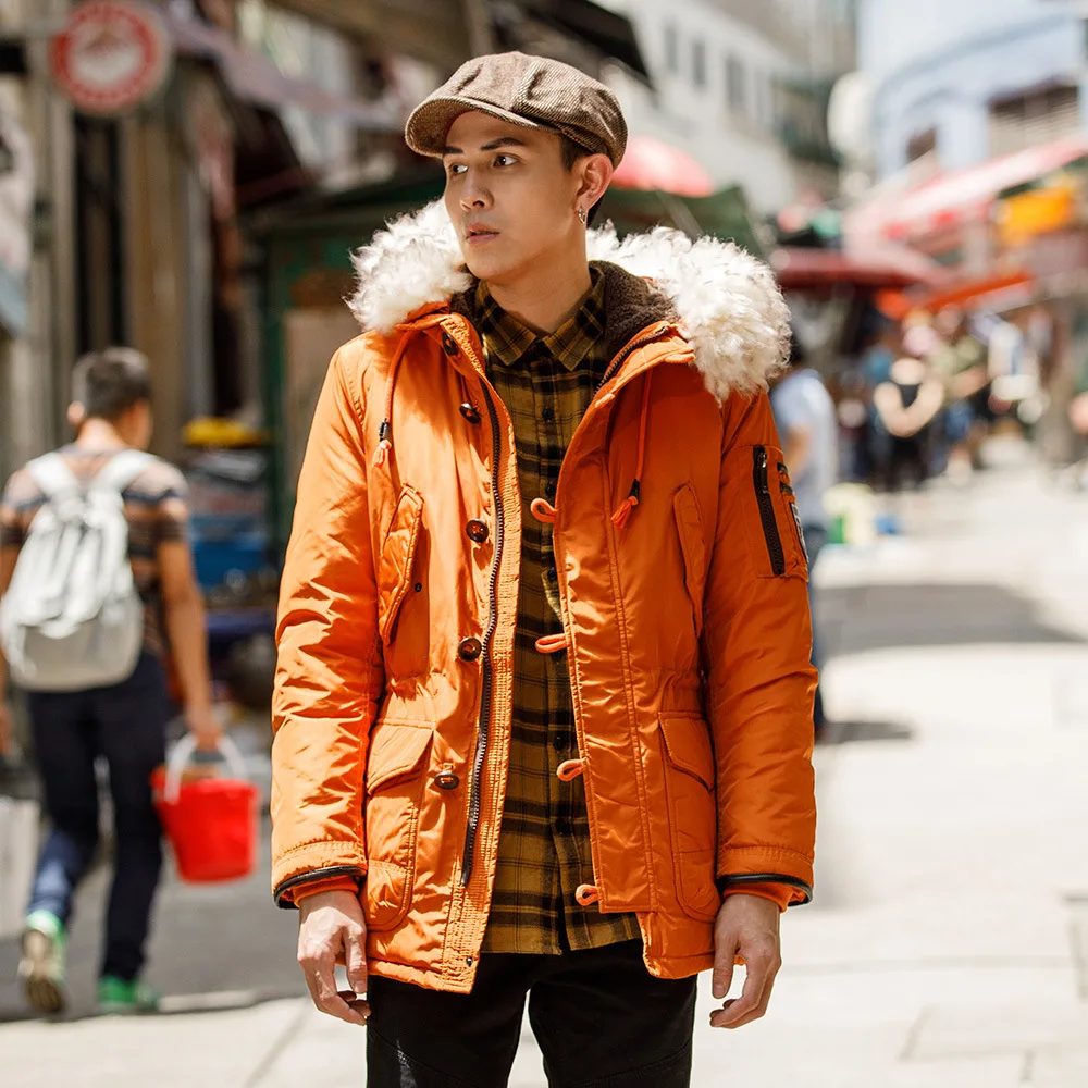 Зимняя пуховая куртка парка Мужская Толстая зимняя белое пуховое пальто мужское