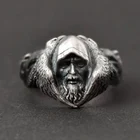 Винтажные посеребренные скандинавские мифологические одиновые кольца для мужчин, перстень викингов, воинов, арктических волков, модные украшения, подарок на вечеринку