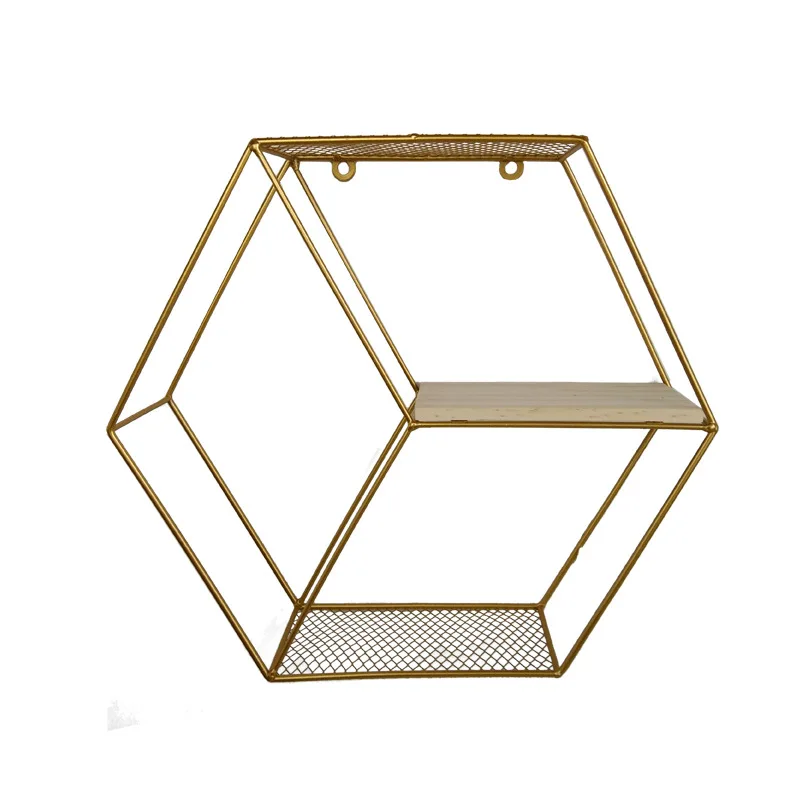 

CAPTAINIRON 31*35cm Iron Grid Racks Nordic Ins Home Wall Decoration Free Punch Shelf Racks Home Living Room Bedroom Decoration