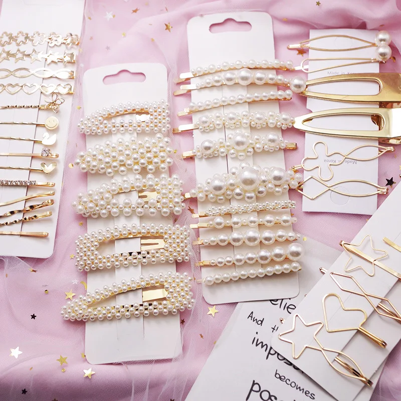 2019 новый аксессуары для волос Имитация жемчуга заколки корейский язык винтаж