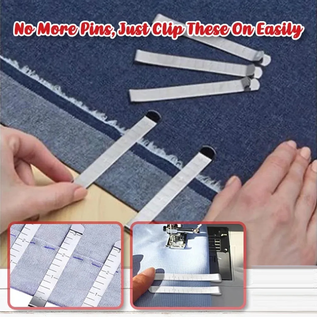 20 штук металлические швейные обжимные зажимы Хемминг измерения линейка машинной