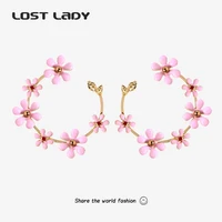 lost lady new fashion flower round ear cuffs for women retro statement clip on earrings no pierced birthday gifts party jewelry