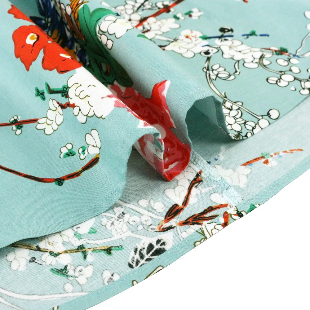 Женская юбка с высокой талией винтажный сарафан средней длины цветочным принтом