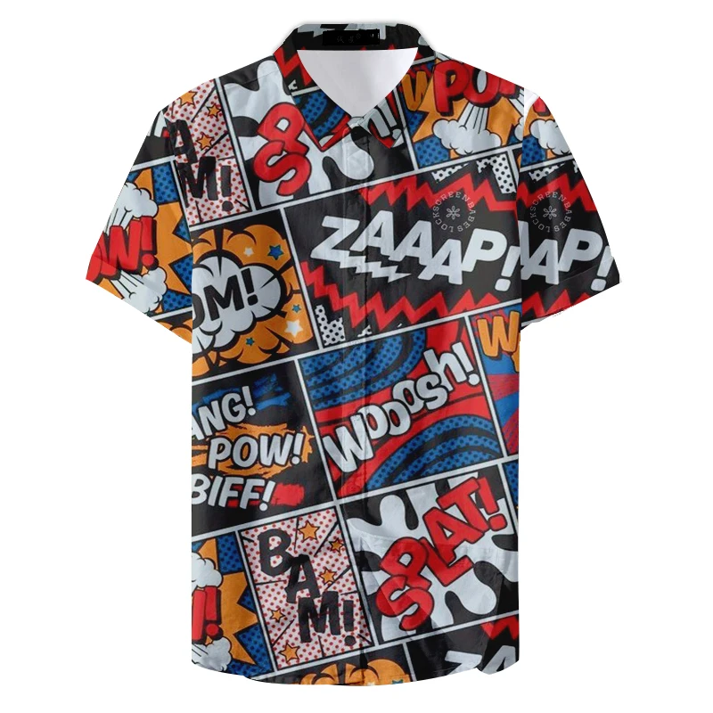 2019 Летняя мужская Повседневная рубашка с геометрическим принтом|Рубашки