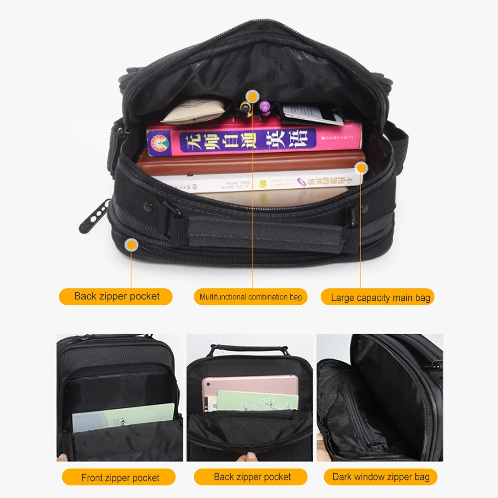 OYIXINGER Men's Briefcase Waterproof Oxford Cloth Crossbody Bag For Men High Quality Shoulder Bag Multi-pocket Casual Nylon Pack