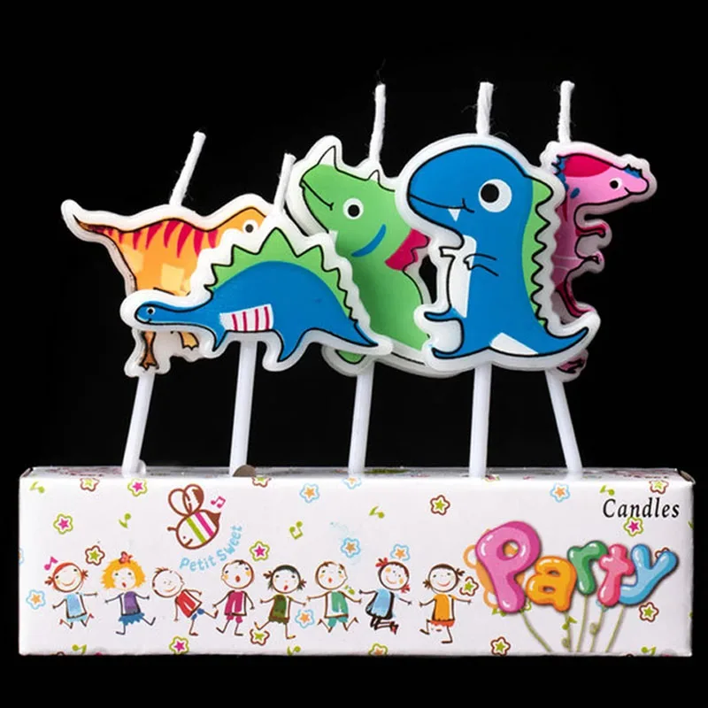 5 детской свечи в форме динозавра необычное ремесло цветная мультяшная свеча на