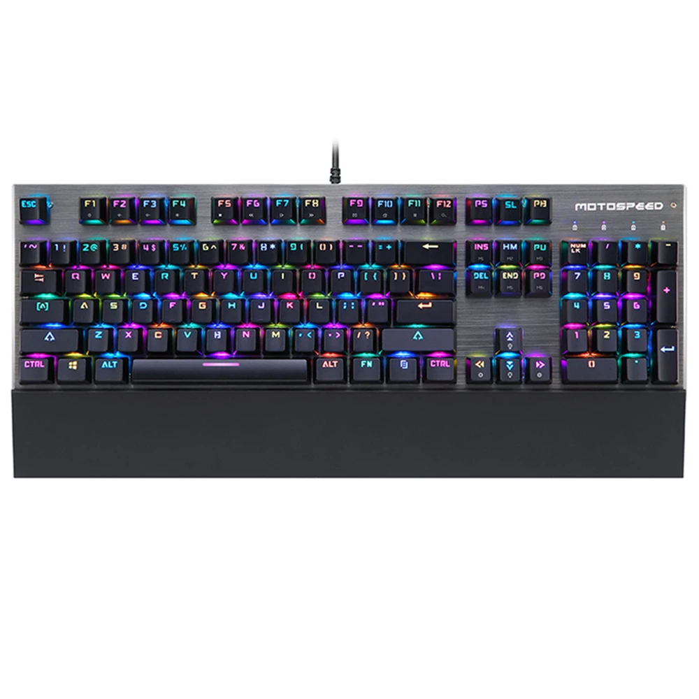 

Motospeed CK108 104 Key Mechanical Keyboard Anti-Ghosting Gaming Keyboards With Palm Rest For Computer Gamer