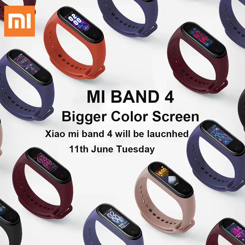 Xiaomi Mi Band 4 фитнес браслет, смарт браслет Miband 4 Фитнес-трекер Heart Rate 0,9" Цветной экран Bluetooth 5.0, глобальная версия
