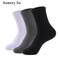running socks men casual daily wearing thick cotton solid compression outdoor climbing high long dress socks 3 colors male gift