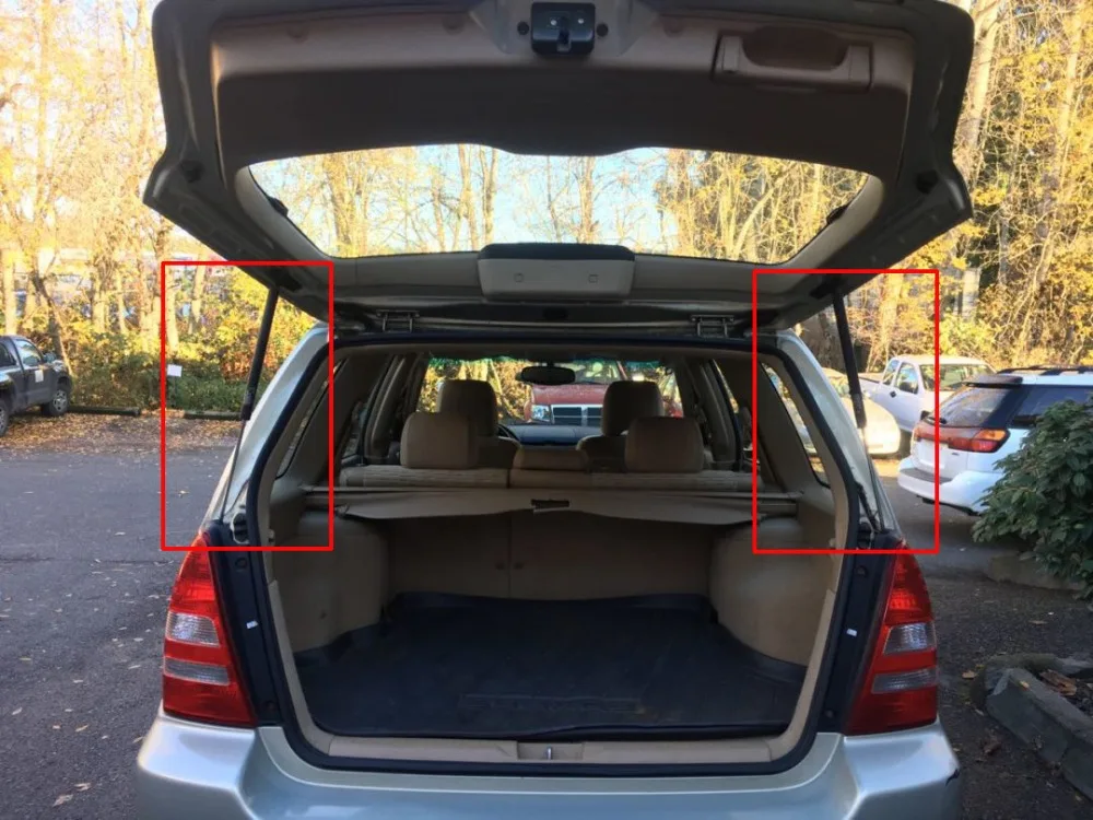 Для SUBARU FORESTER(SG) 2002-2009 газовый подъемник поддерживает Распорки Опора Штанги амортизаторы задней загрузки багажника газовые пружины амортизатор багажника 555 мм