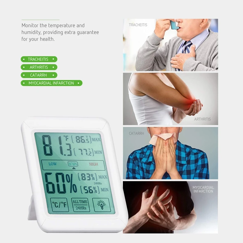 Цифровой термометр для помещений и гигрометр с густой влажностью точный