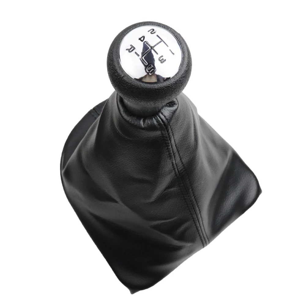 Ручка переключения рулевого механизма автомобиля с кожаный ботинок Chrome Кепки