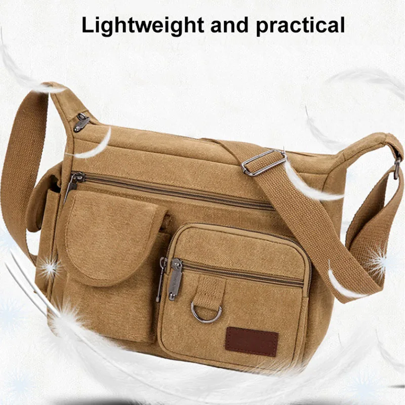 Men Canvas Shoulder Bags Casual Luxury Tote Travel Crossbody Bag High Quality Portable Messenger Single-Shoulder Handbag XA760F