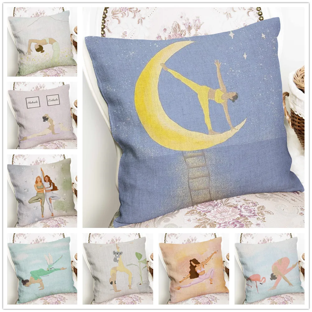 

Женская льняная наволочка для подушки, 45 х45 см