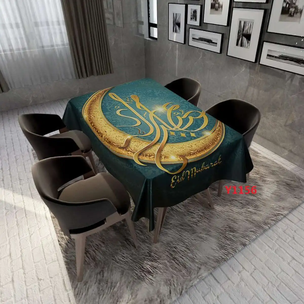 ИД Мубарак скатерть хлопковая мусульманская печатная Рамадан кареем молитва