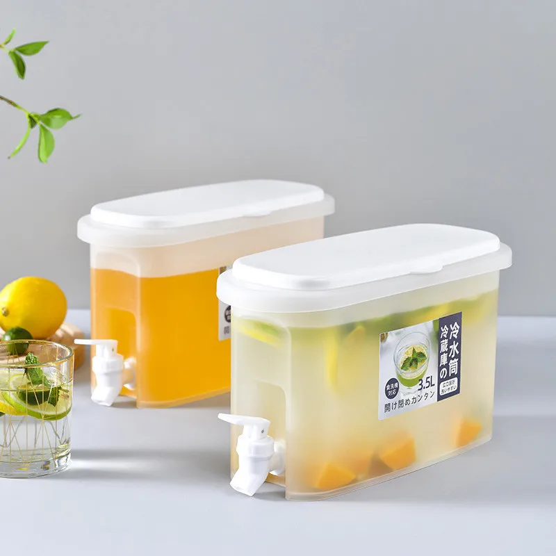 

3.5L Cold Water Kettle Cold Water Teapot Bottle With Faucet Lemon Juice Jugs Kitchen Drinkware Container