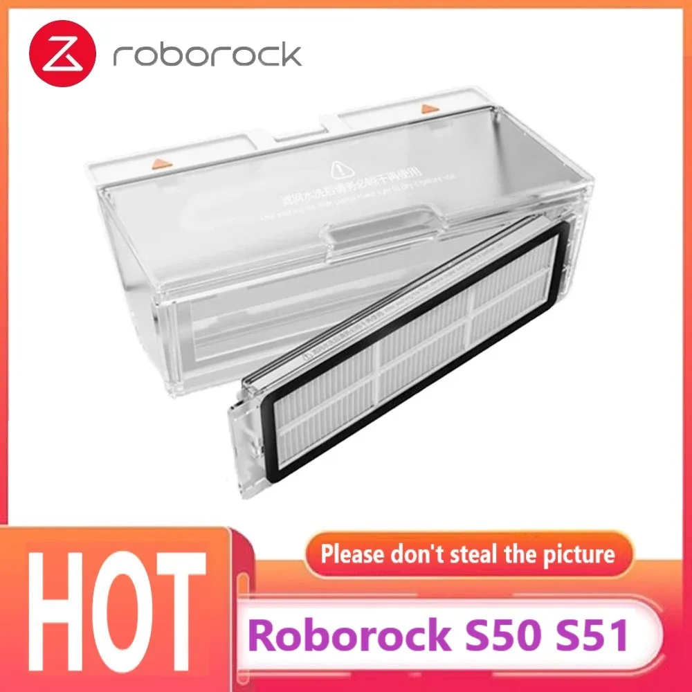 

Roborock S50 S51 S52 S53 S55 T6 PURE New Dust Box Robot Vacuum Cleaner Robotic Dustbin Box With Filter Hepa White