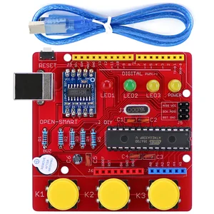 Плата разработки OPEN-SMART Red ATmega328P для самостоятельной сборки, модуль CH340 с драйвером и светодиодной кнопкой зуммера, совместима с Arduino