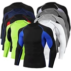 Футболка мужская компрессионная с длинным рукавом, Спортивная рубашка для бега и фитнеса, быстросохнущая Спортивная одежда для спортзала