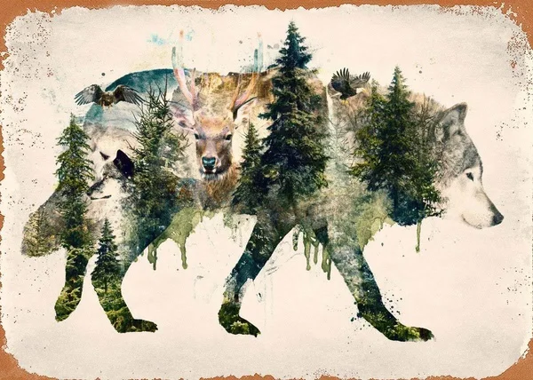 

Индивидуальный художественный жестяной плакат Wolff, плакат для дома, настенный плакат, металлический жестяной знак 20*30 см