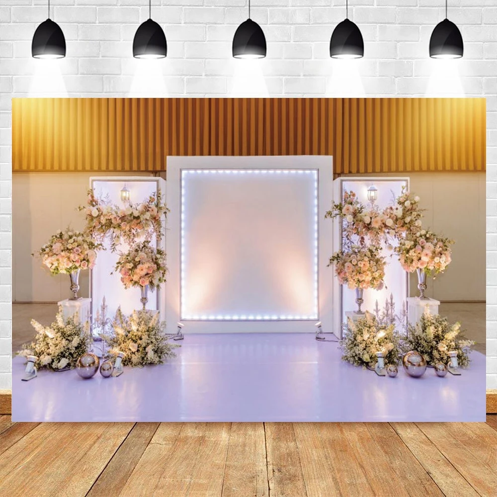 

Nitree Wedding Backdrop Photocall Flower Wreath Bloom Floral Birthday Photography Background Photo Studio Photo zone