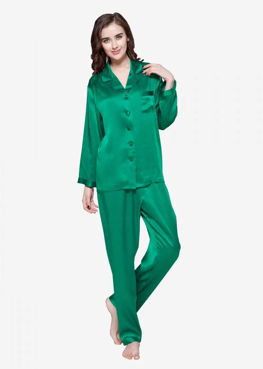 100 Silk Pajamas Set Women Pure 16/19 Momme Ladies Sleepwear Luxury Natural Full Length Women's Clothing Free Shipping