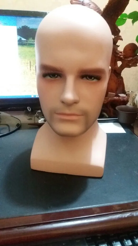 

NEWEST!high-grade skin gloss fiberglass male mannequin head for hat/ wig/ headphones display manikin heads