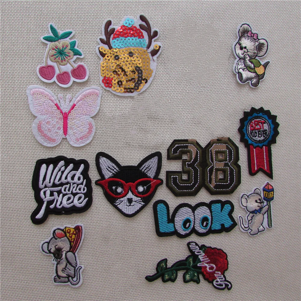 

hot sale high quality fashion style new arrive DIY Patches Iron On Or Sew Fabric Sticker For Clothes Badge Embroidered Appliques