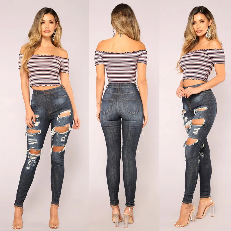 Новые Соединенные Штаты 2019 джинсы с перекрестными границами дырки в стиле