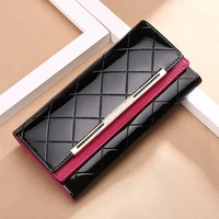 womens wallet made of leather bags 100 genuine cowhide large capacity patent leather evening purse wallets for women luxury