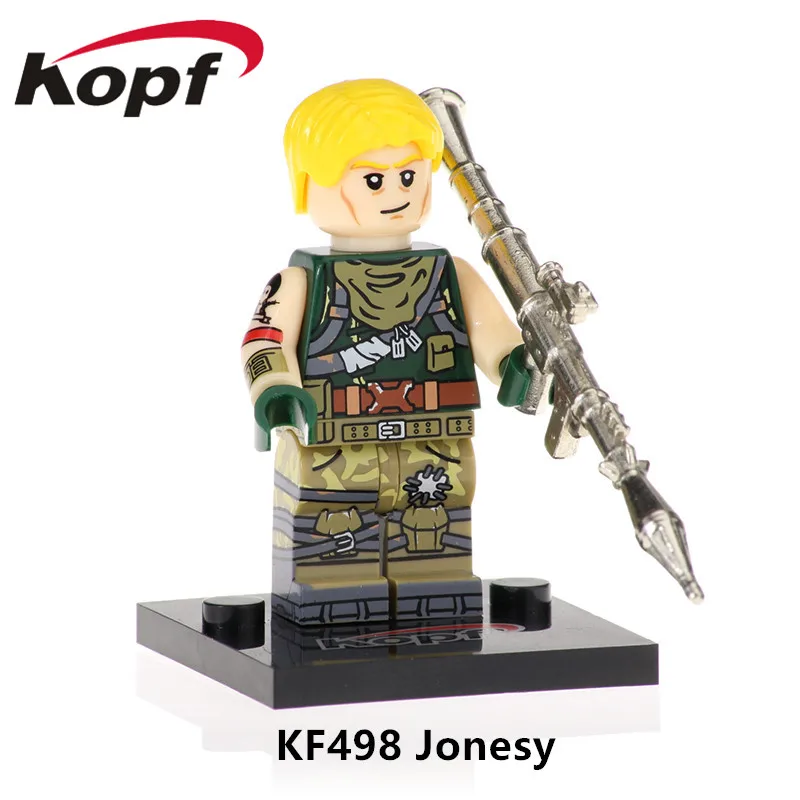 KF498 Without Box Одиночная строительных блоков с металлическим оружейным стрелком игра небо лиса выгорание Белый Костюм Фигурки для детей Коллекция игрушек KF671 - Color: KF498 Without Box
