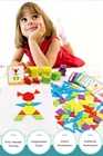 155 креативные игрушки-пазлы, Детские пазлы, развивающие Обучающие игрушки, геометрическая форма, Танграм, цветное здание