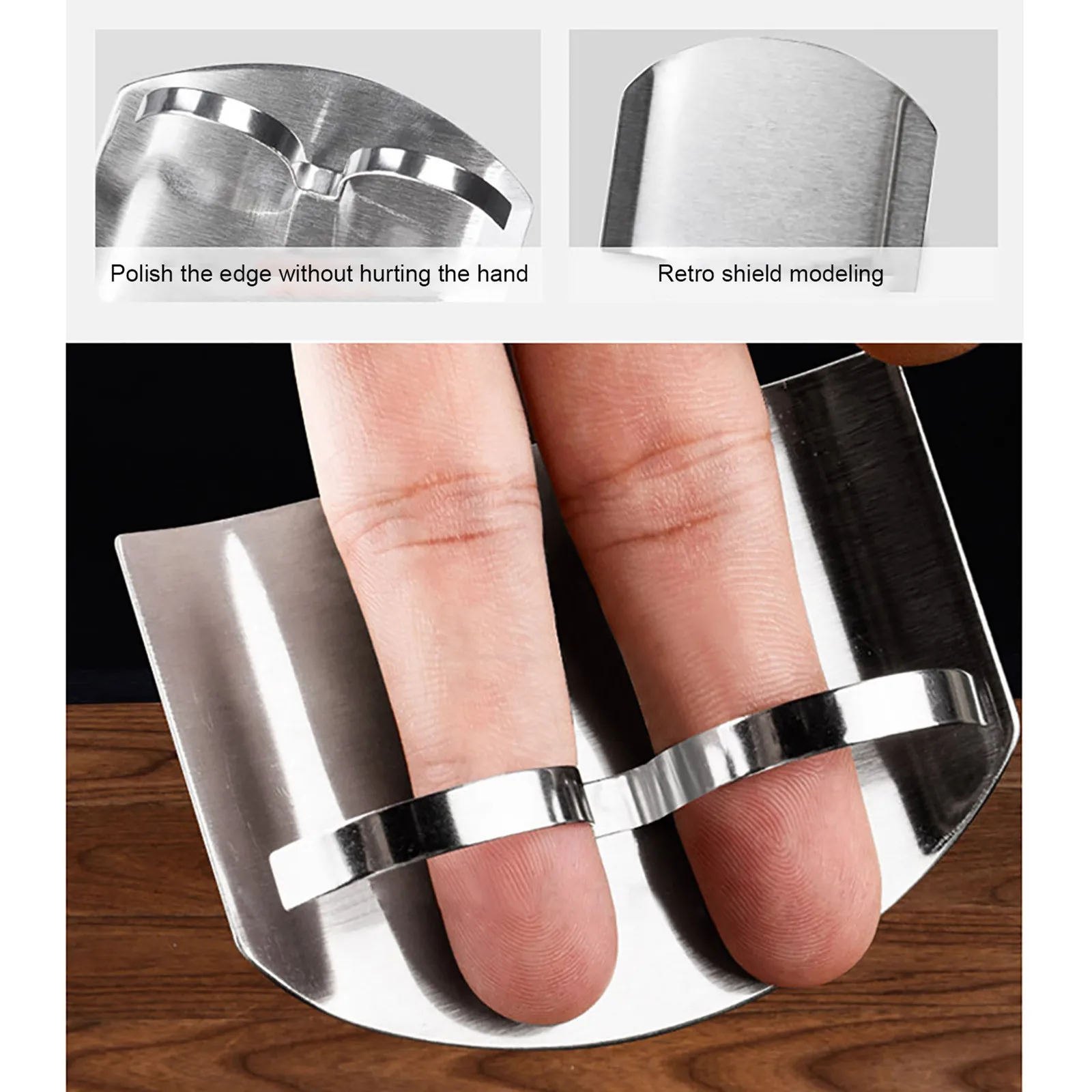 

Finger Guard Protect Finger Chop Safe Slice Stainless Steel Kitchen Hand Protector Knife Slice Cutting Finger Protection Tools