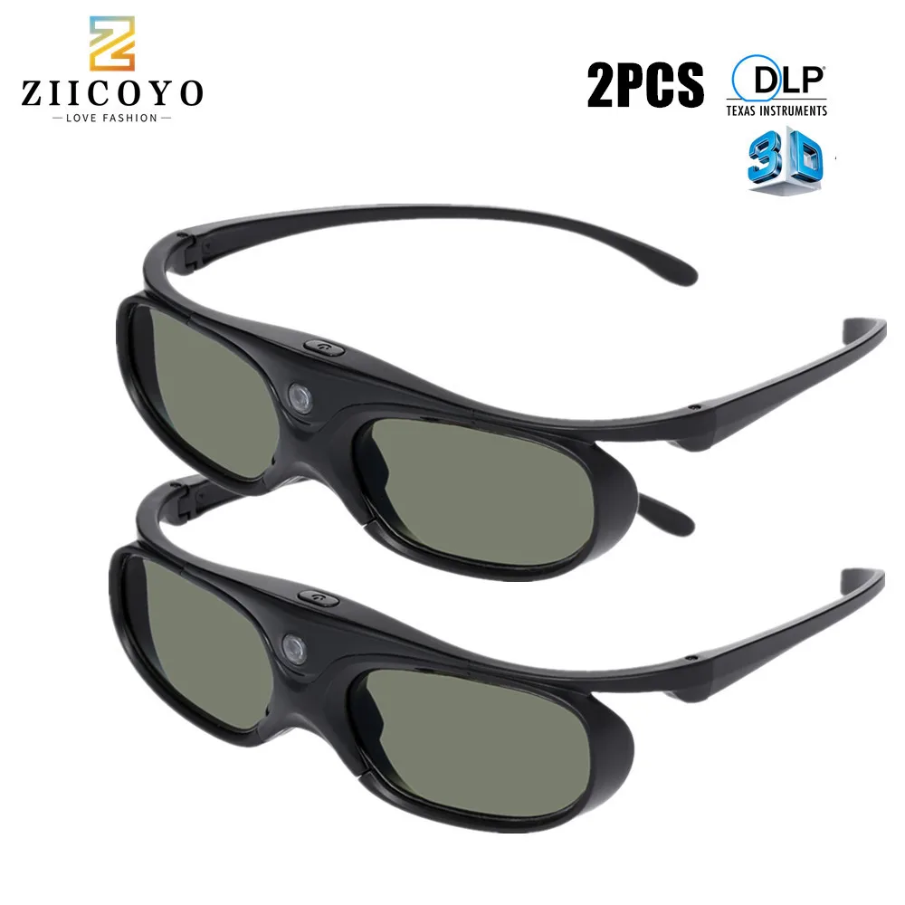 2PCS Universal DLP Active Shutter 3D Glasses 96-144Hz For XGIMI Optoma Acer Viewsonic Home Theater BenQ Dell Projector 3D TV