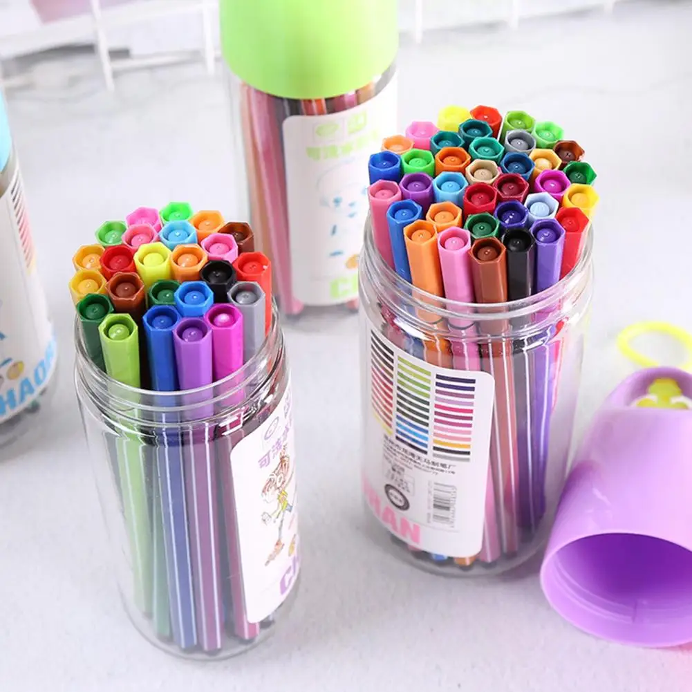 

12/18/24/36 Colors Washable Watercolor Pen Drawing Painting Marker Child Gift