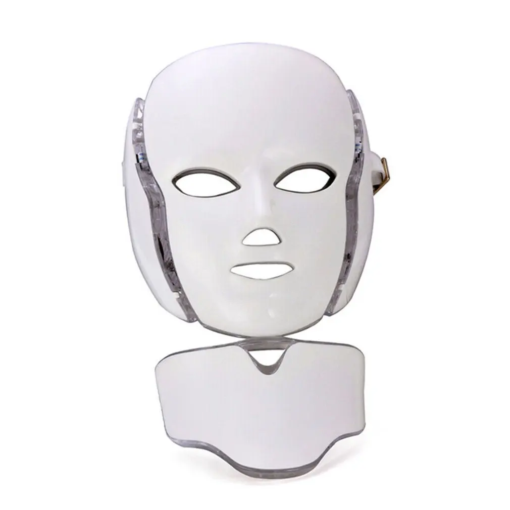 

7 Colors Electric Led Facial Mask with Neck Machine Photon Therapy Anti Acne Tighten Whitening Beauty Instrument