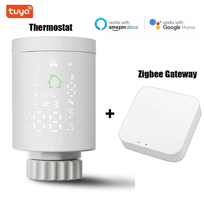

Tuya ZigBee 3.0 Mini Smart Thermostat Timing Smart Home App Remote Alexa Google Home Voice Control Work With Zigbee Gateway