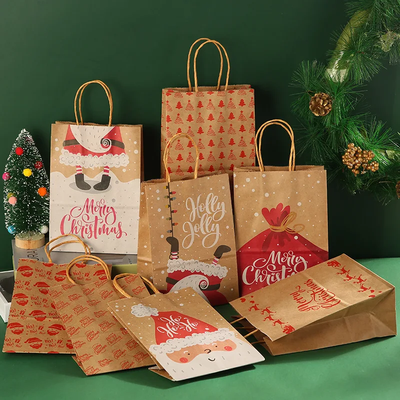

Christmas series kraft paper bag gift bag gift bag portable paper bag