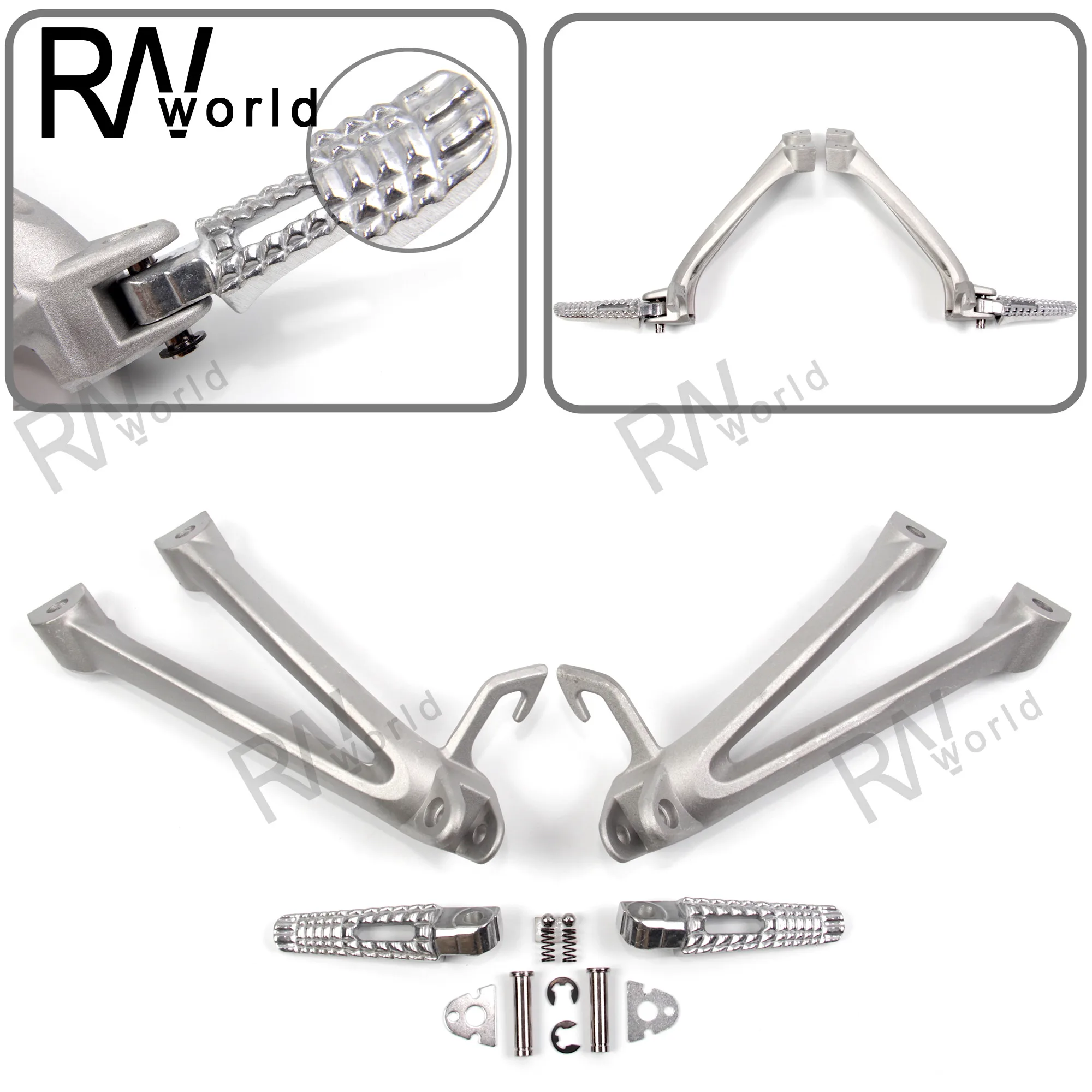 Мотоциклетные черные Серебристые задние Пассажирские подножки для Suzuki GSXR GSX-R 600