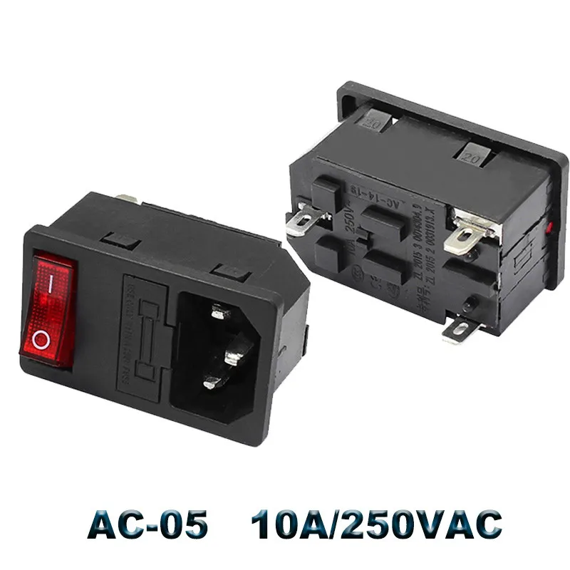 

Электрическая розетка IEC320 C14 пластиковая красная 250В