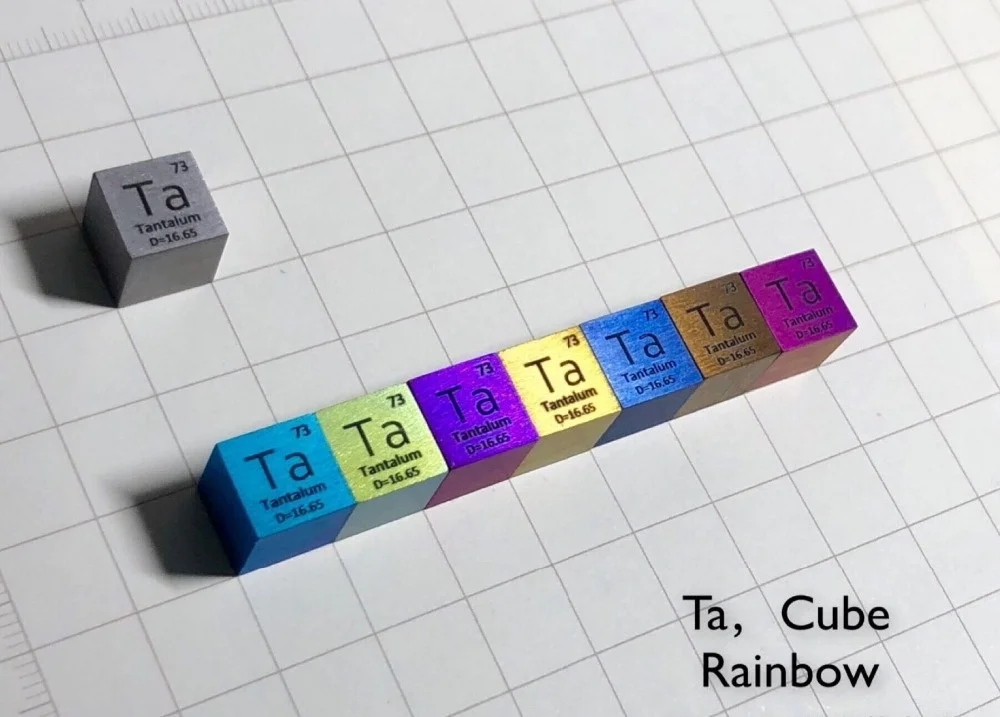 Радужный танталовый куб Ta металл плотность 10 мм 99 95% чистый для коллекции