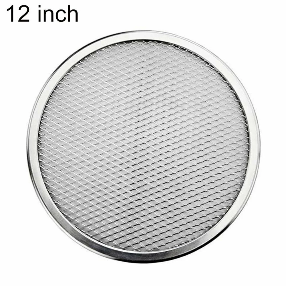 

1 Piece Professional Quality Seamless Design Aluminum Alloy Mesh Grill Pizza Screen Round Baking Tray Net Non-stick
