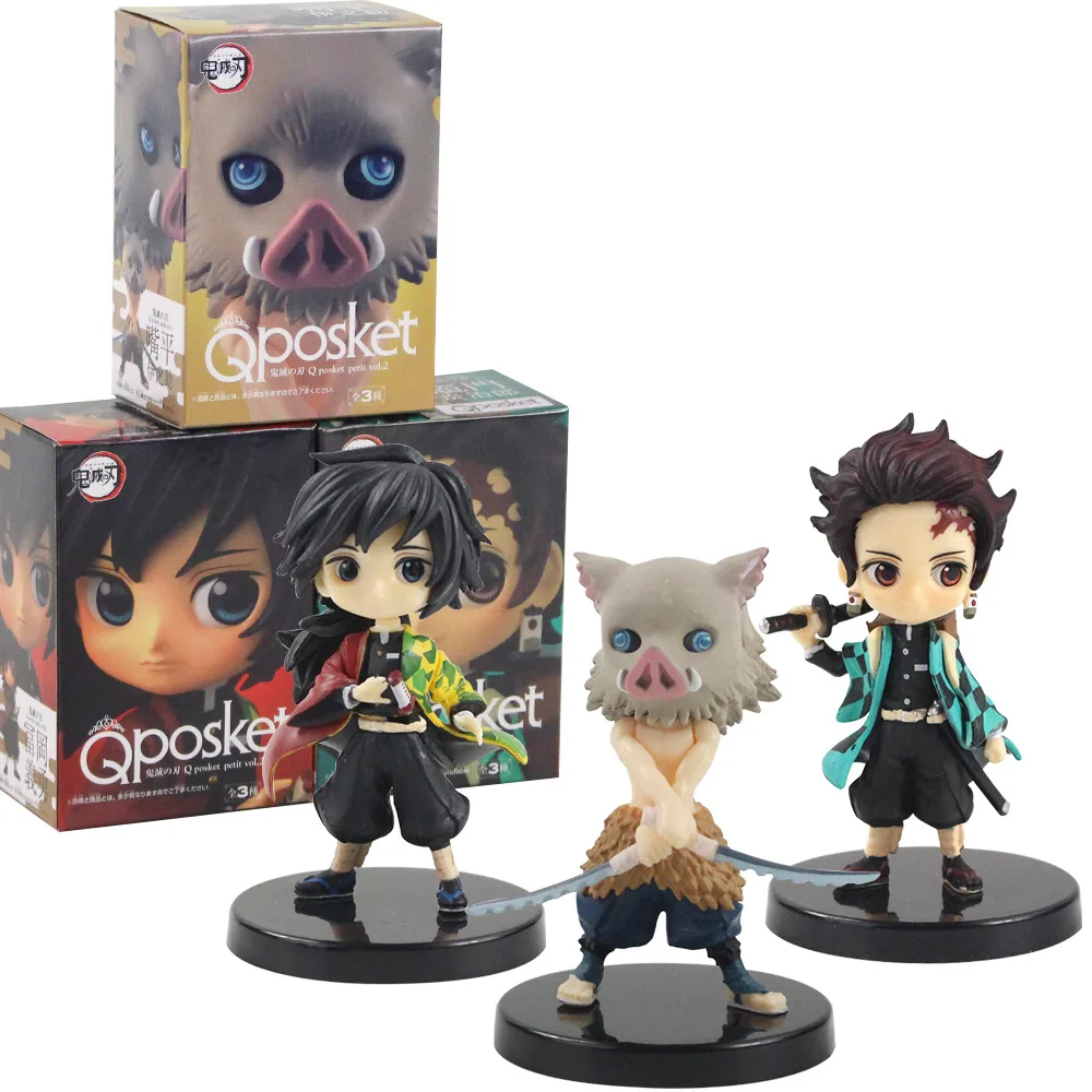 3 шт./компл. аниме фигурка рассекающего демонов Q Posket Tanjirou Hashibira Inosuke Tomioka Giyuu