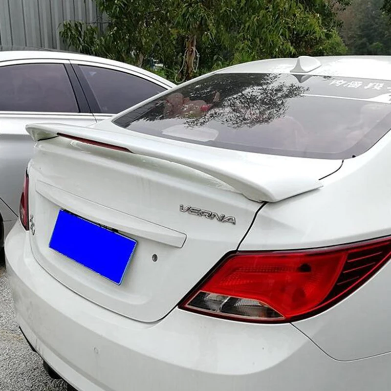 Для Hyundai Verna машинный спойлер 2010-2015 АБС Материал грунтовка Цвет заднее крыло