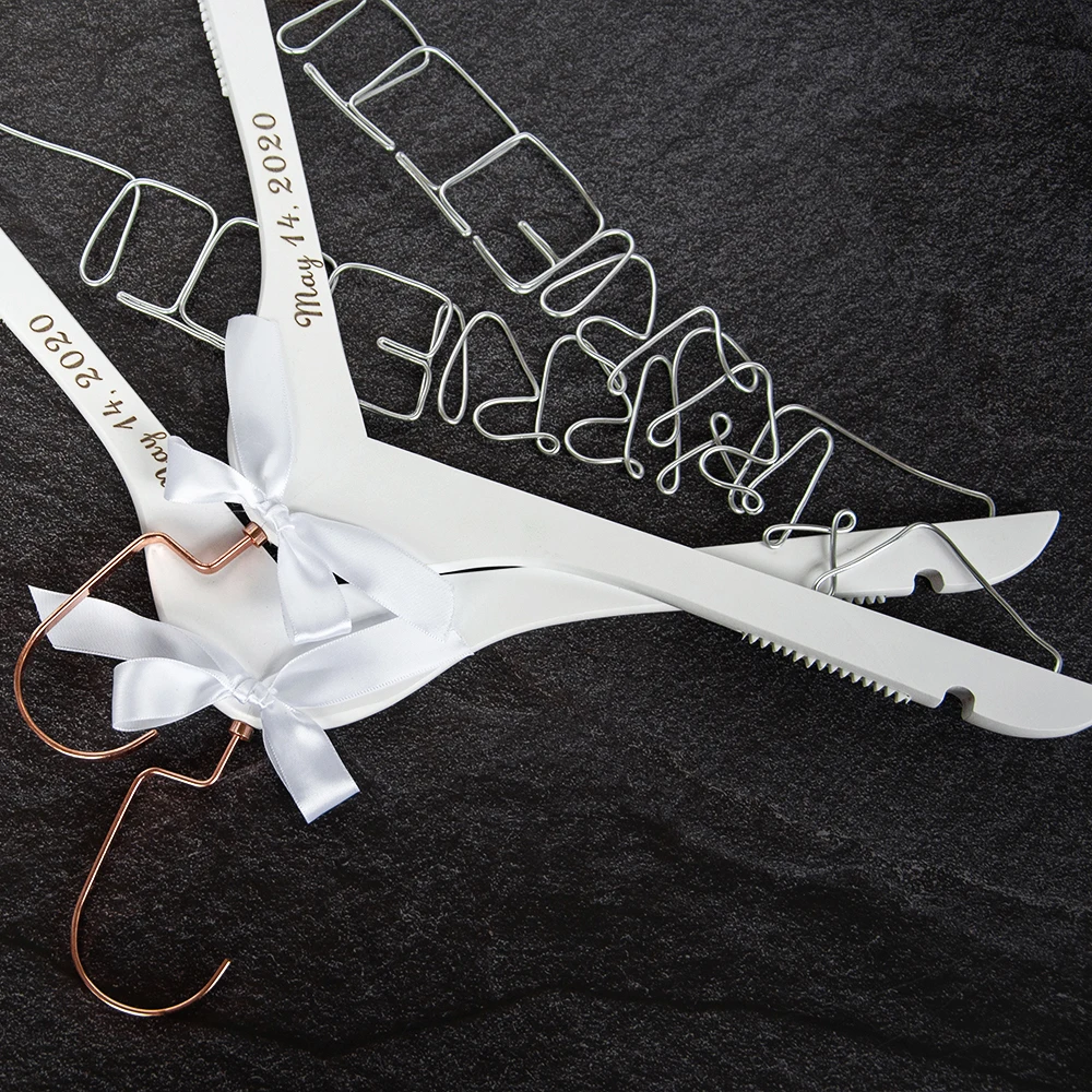 Персонализированные Свадебные вешалки для невесты выгравированные жениха