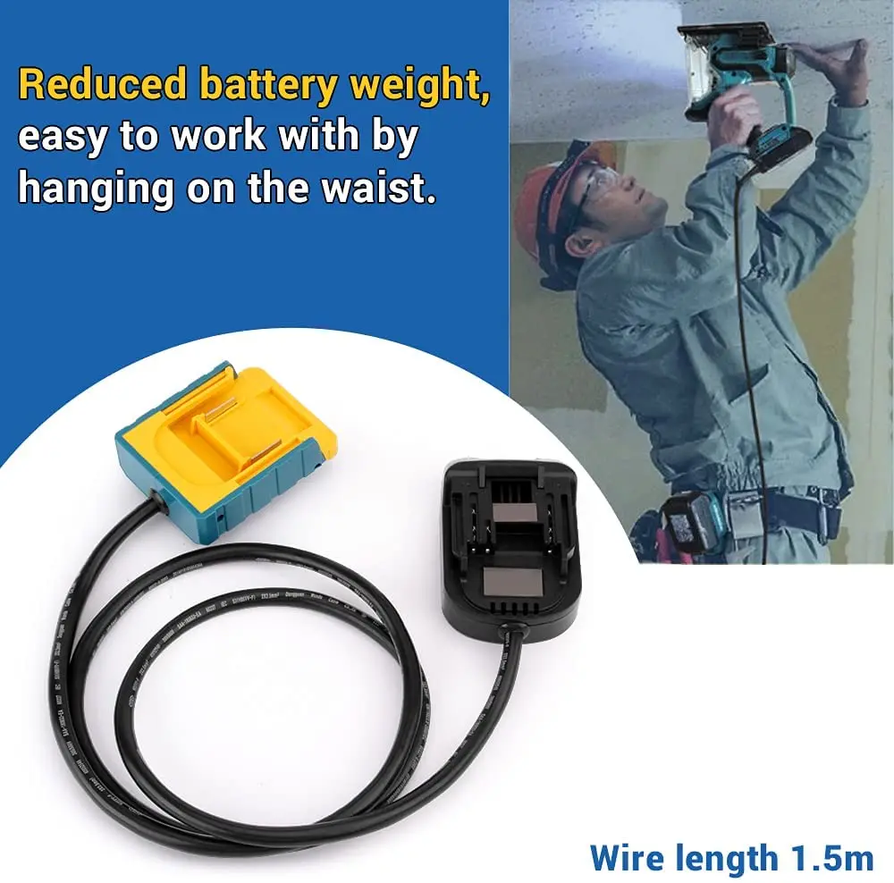 

Portable Battery Extension Cord Tool For Makita 18v Lithium Battery Adapter Extension Cable For DEWALT 18v 20v max