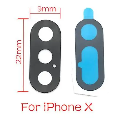 For Iphone X 2 шт./партия, новая задняя камера, стеклянная крышка объектива с клеем для Iphone 6 7 8 Plus X XR XS Max, запасные части - Цвет: For Iphone X