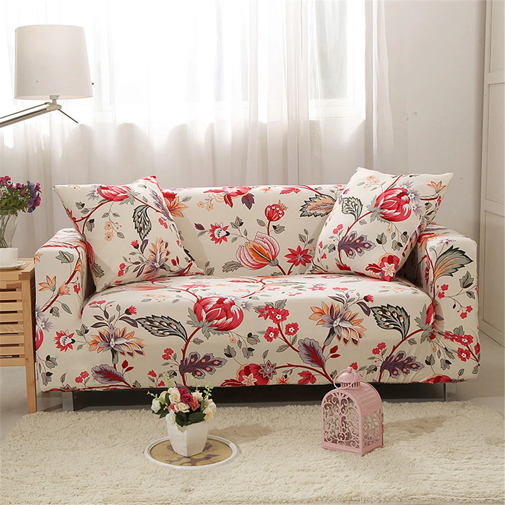 Universal Sofa Slipcover Stretch Elastic Flower Printed Anti-Dust Covers All-inclusive Couch Towel for Living Room Bedroom | Дом и сад